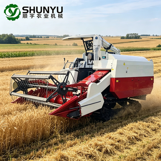 GRANDEMAC 4LZ-7.0PB Combine Harvester – 120HP Track-Type Rice & Wheat Harvester