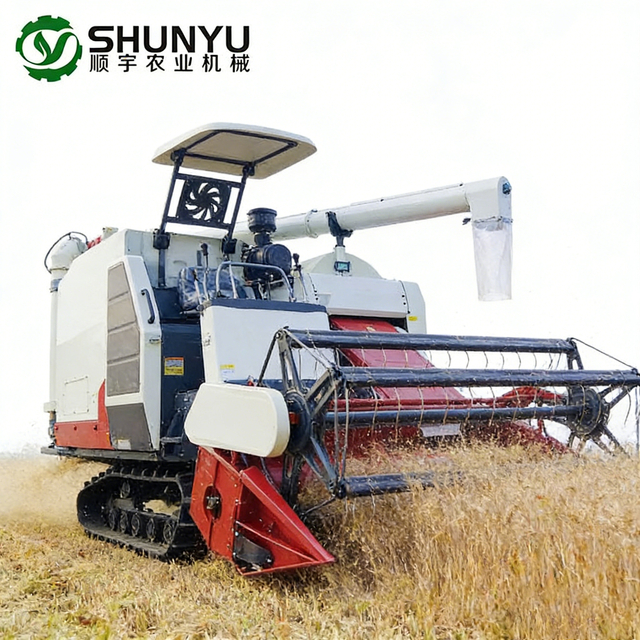 120HP Crawler Combine Harvester for Rice & Wheat | High Efficiency Grain Harvester Machine